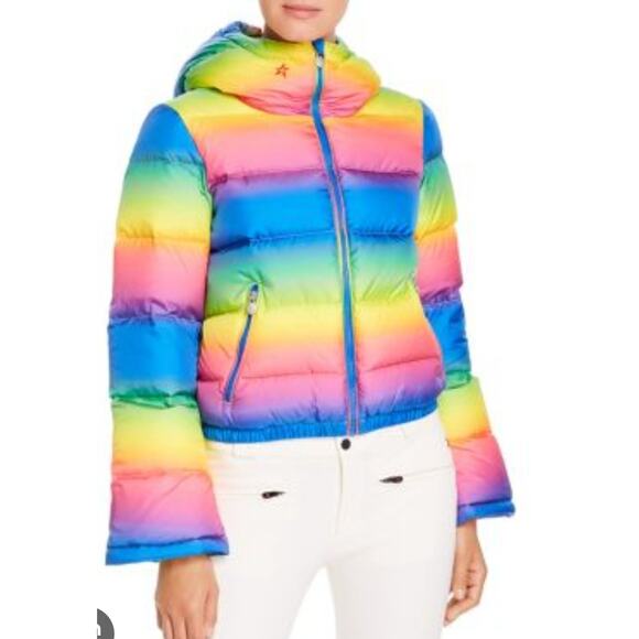 Perfect Moment Womens Multicolor Rainbow Polar Flare Down Jacket Size XL - Picture 10 of 16